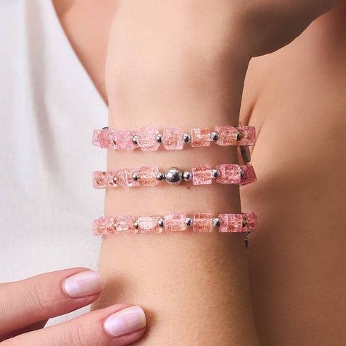 Granité à la fraise | Verre à paillettes | Bracelet en sucre